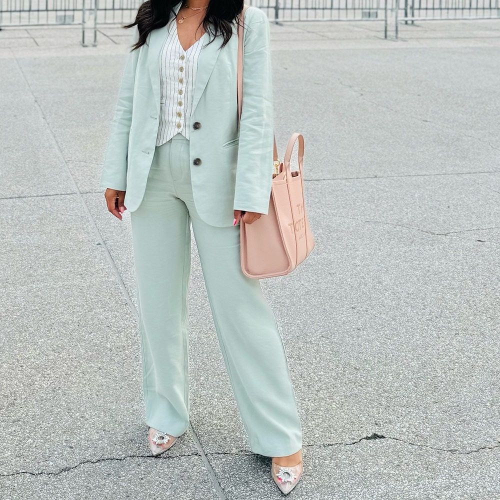 Women's High-Rise Straight Trousers - A New Day™ Light Green 2
